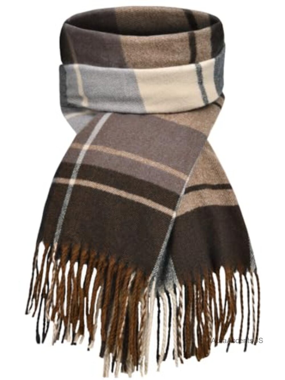 Women's Plaid Pashmina Blanket Scarf Wrap Shawl with Tassels, Large Winter Scarf